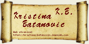 Kristina Batanović vizit kartica